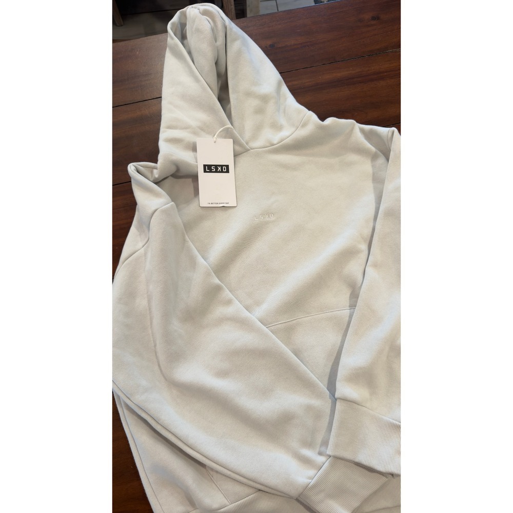 LSKD MVP Oversized Hoodie Digital Mist XS Street Fleece Lined Hood Tonal Logo - Picture 15 of 16